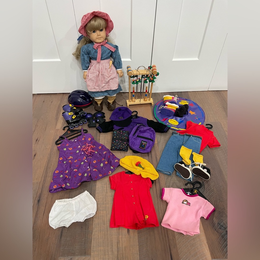 Vintage American Girl Doll Pleasant Company Kirsten Lot Many Outfits Croquet Set